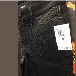 $795 NWT Hudson jean lamb skin leather pants 28